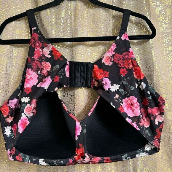 Torrid Marah Floral Black Pink Dream Wire-Free Bra 44D - Picture 2 of 9